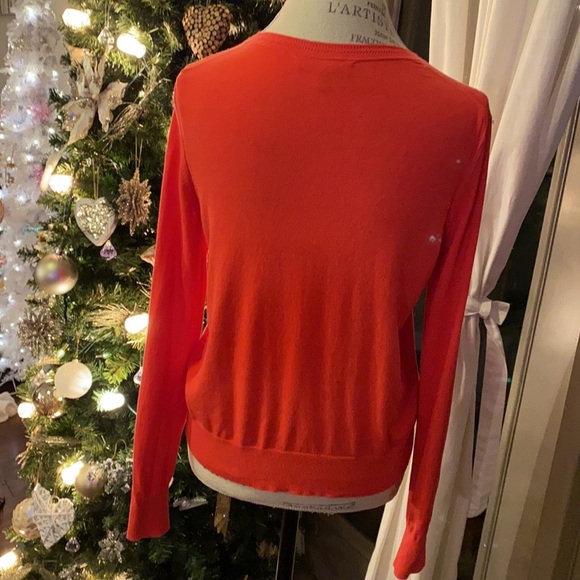 Banana Republic red button down cardigan longsleeve sweater shirt casual blouse​ - Picture 9 of 12